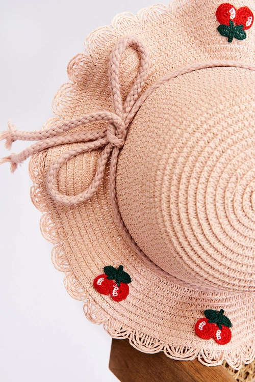 Dziecięcy Kapelusz Z Wisienkami Różowy