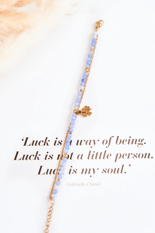 Damska Bransoletka Z Koralikami Niebiesko-Złota