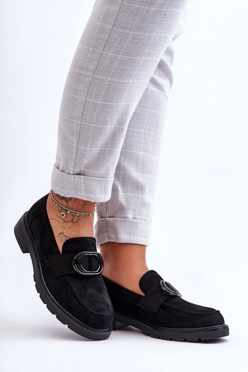 Zamszowe Mokasyny Na Platformie Czarne Jarren