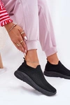 Wsuwane Materiałowe Buty Sportowe Damskie Czarne Minstina