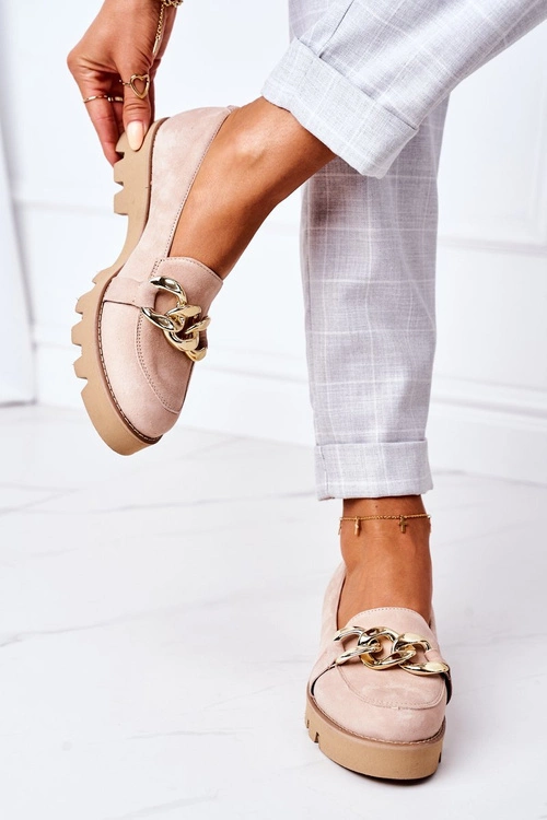 Zamszowe Mokasyny Lewski Shoes 3040 Cappuccino