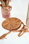 Damska Torebka Pleciona Boho Camel