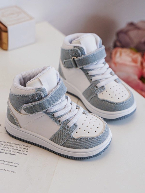 Dziecięce Buty Sportowe Jeansowe Biało-Niebieskie Milara