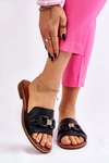 Skórzane Damskie Klapki Lewski Shoes 3270 Czarne