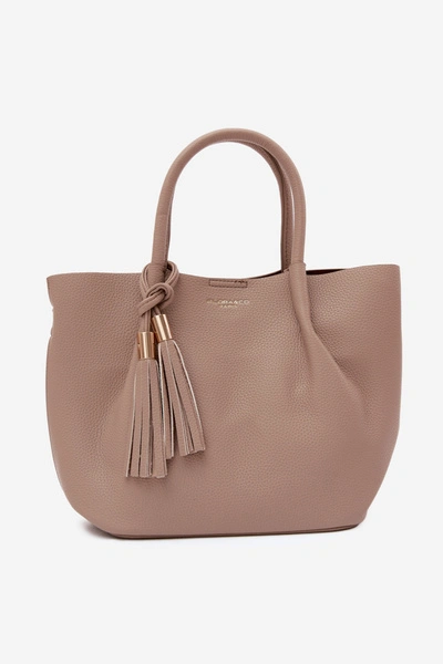 Flora&Co Torebka Shopper Skórzana Beżowa Fleece