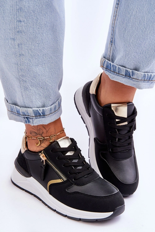 Damskie Sportowe Buty Z Suwakiem Czarne Larisa