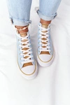 Damskie Wysokie Trampki Big Star HH274449 Niebieskie