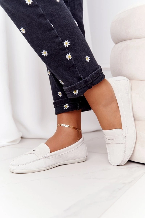 Damskie Zamszowe Mokasyny Big Star HH274665 Ecru