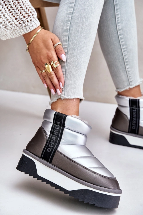 Niskie Śniegowce Na Grubej Podeszwie D.Franklin DFSH371010 Srebrne