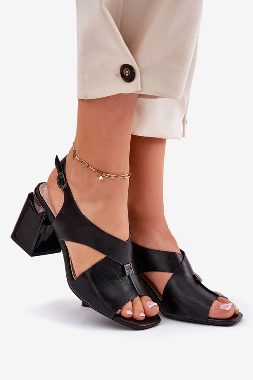 Eleganckie Sandały Damskie Na Słupku Vinceza 62238 Czarne