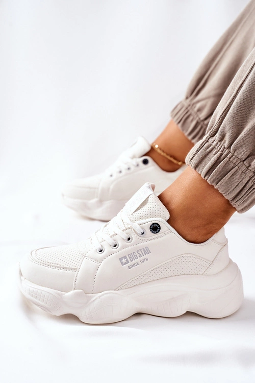 Damskie Sportowe Buty Memory Foam Big Star II274359 Białe
