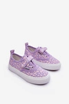 Wzorzyste Dziecięce Trampki Na Rzep Fioletowe Talirena