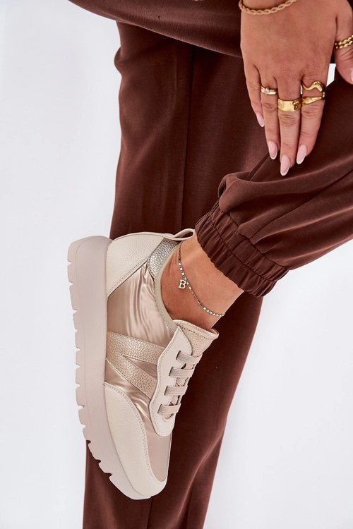 Buty Sportowe Damskie Na Platformie Vinceza 58510 Złote