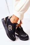 Damskie Sportowe Buty Sneakersy Czarno-Złote Under Control