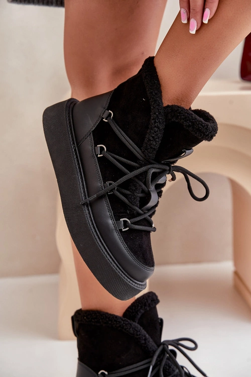 Botki Śniegowce Na Platformie Czarne Tamidra