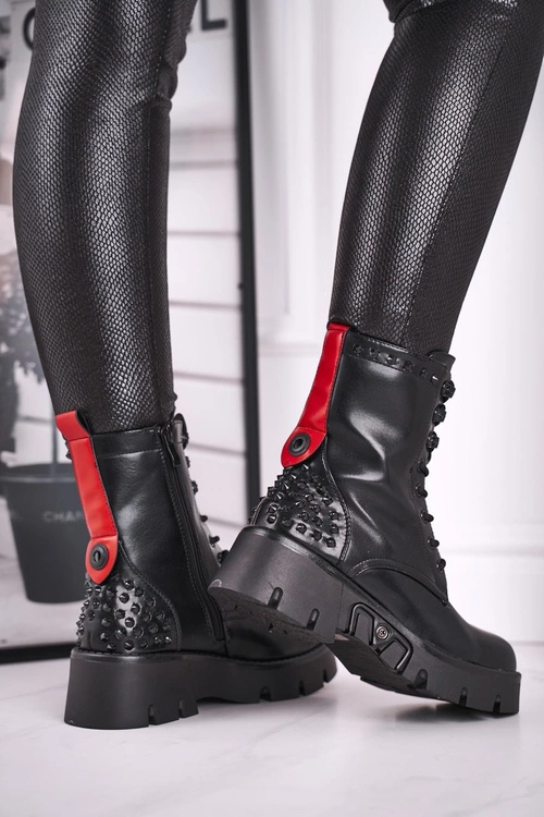 Botki Damskie Na Platformie Grunge Czarne Angels Rock