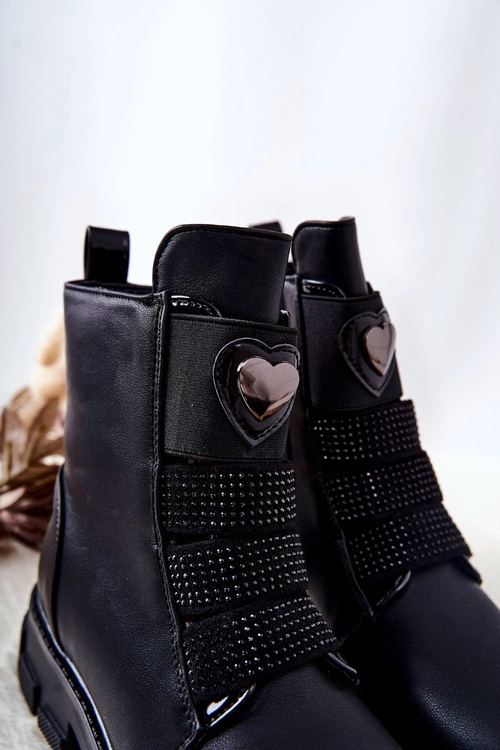 Dziecięce Botki Ocieplane Futerkiem Czarne Miraven