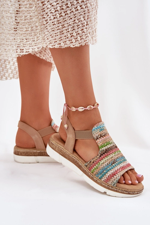 Sandały Damskie Z Plecionką Multikolor Jelana