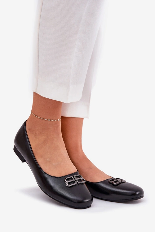 Eleganckie Baleriny Damskie Z Ozdobą Vinceza 62206 Czarne