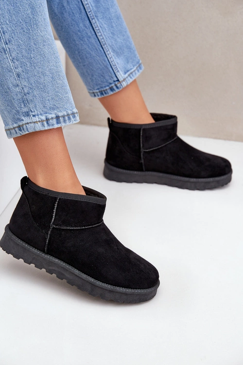 Śniegowce Damskie Z Eko Zamszu Czarne Noliri