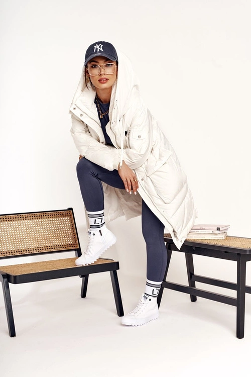 Damskie Wysokie Trampki Na Dużej Podeszwie BIG STAR FF274241 Białe