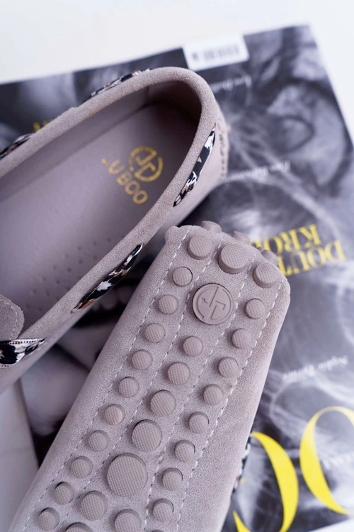 Mokasyny Damskie Lu Boo Wygodne Szare Plummy