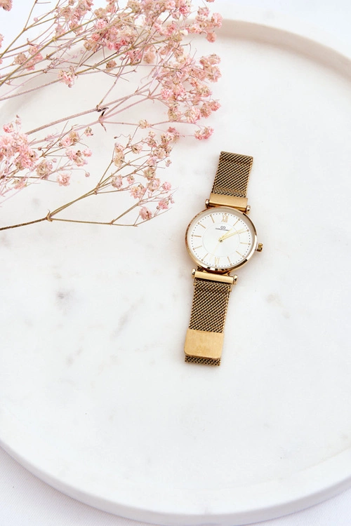 Zegarek Analogowy Na Bransolecie Mesh Giorgio&Dario Złoto-Biały