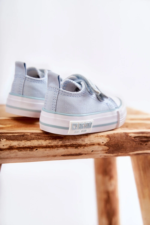 Dziecięce Materiałowe Trampki Na Rzep BIG STAR KK374078 Niebieskie