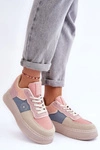 Buty Sportowe Damskie Big Star MM274233 Różowo-Beżowe