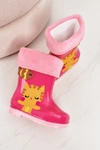 Dziecięce Ocieplane Kalosze Z Kotkiem Różowe