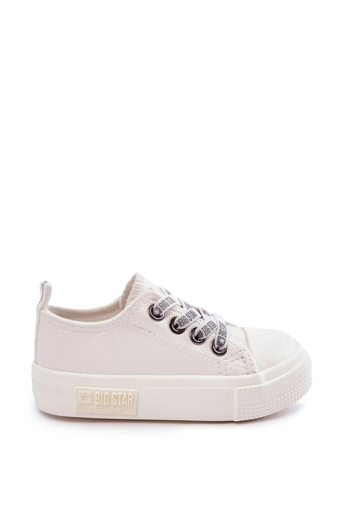 Dziecięce Skórzane Trampki BIG STAR KK374060 Białe