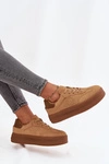 Sneakersy Damskie Na Platformie Big Star SS274762 Camel