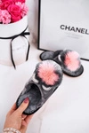 Dziecięce Klapki Papcie Z Pomponem Szare Cinderella