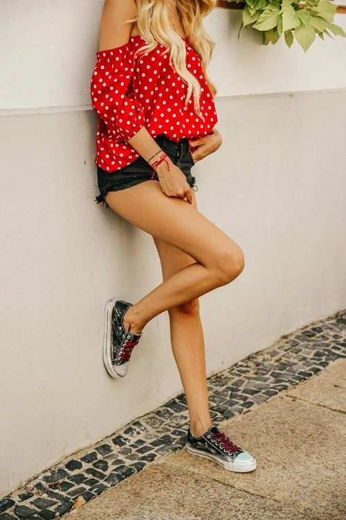 Big Star Czarne Posrebrzane Tenisówki Trampki BB274013