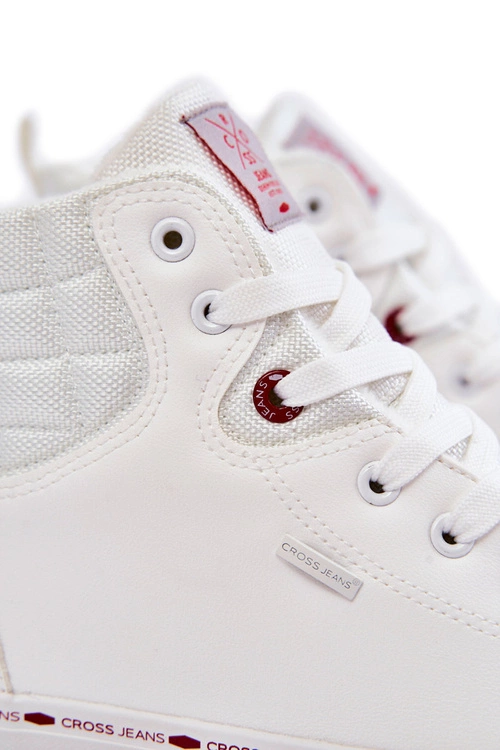 Trampki Męskie Wysokie Ocieplone Cross Jeans KK1R4056C Białe