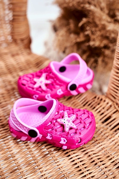 Klapki Dziecięce Piankowe Kroksy Różowe Rozgwiazda