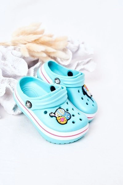 Dziecięce Piankowe Klapki Kroksy Zielono-Różowe Lazy Day