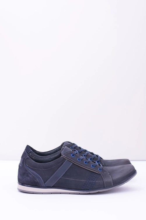 Męskie Skórzane Granatowe Półbuty Denali