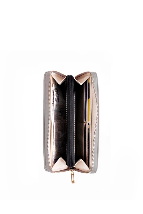 Duży Portfel Na Suwak Szary Hailey