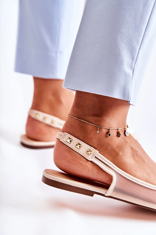 Damskie Baleriny Z Ćwiekami Beżowe Kinley