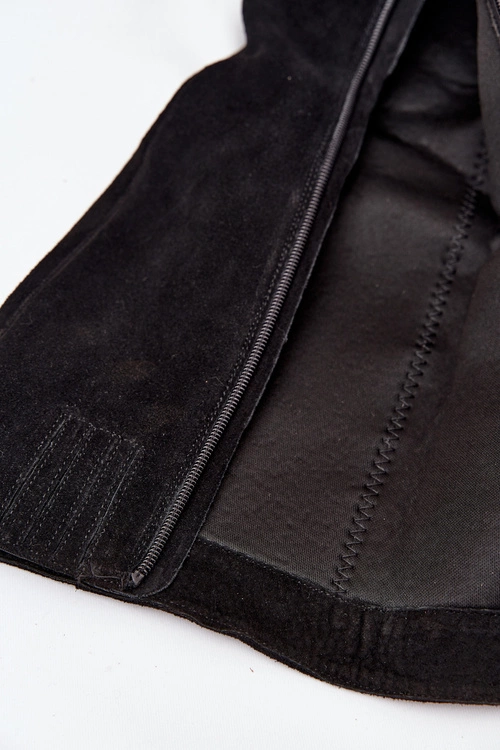 Zamszowe Kozaki Na Słupku Zamek Czarne Lissara