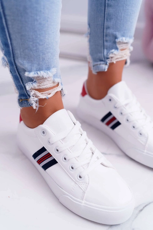 Białe Damskie Sportowe Tenisówki Acarana