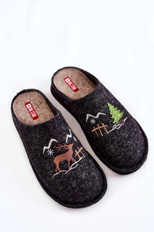 Domowe Papcie Big Star KK276018 Czarno-Beżowe