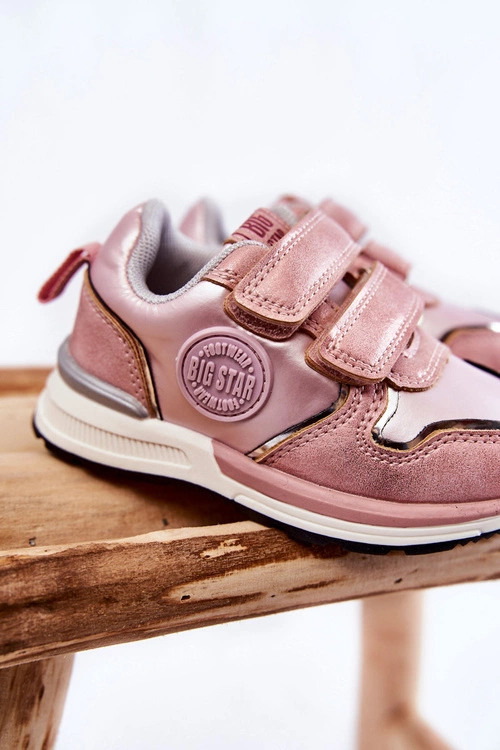 Dziecięce Buty Sportowe Rzepy Memory Foam System Big Star KK374180 Różowe