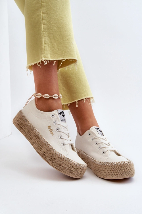 Trampki Z Plecionką Lee Cooper LCW-24-44-2410 Białe