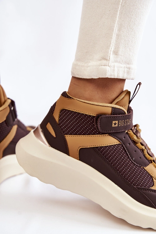 Damskie Buty Sportowe Memory Foam System Big Star KK274404 Brązowe