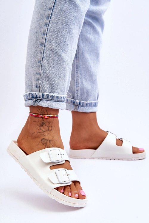 Damskie Klapki Na Platformie Białe Vertigo