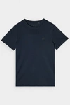 Chłopięcy T-shirt Gładki Bawełniany Granatowy 4F 4FJWMM00TTSHM1626-31S