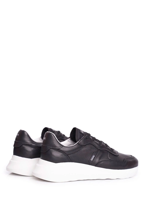 Obuwie Sportowe Męskie Skórzane Czarne FF1N3008