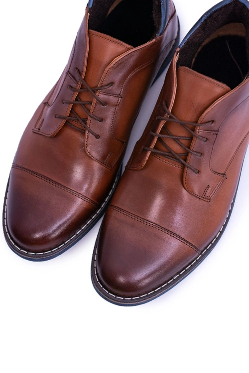 Brązowe Botki Męskie Ocieplane Filcem Casual Hakuro